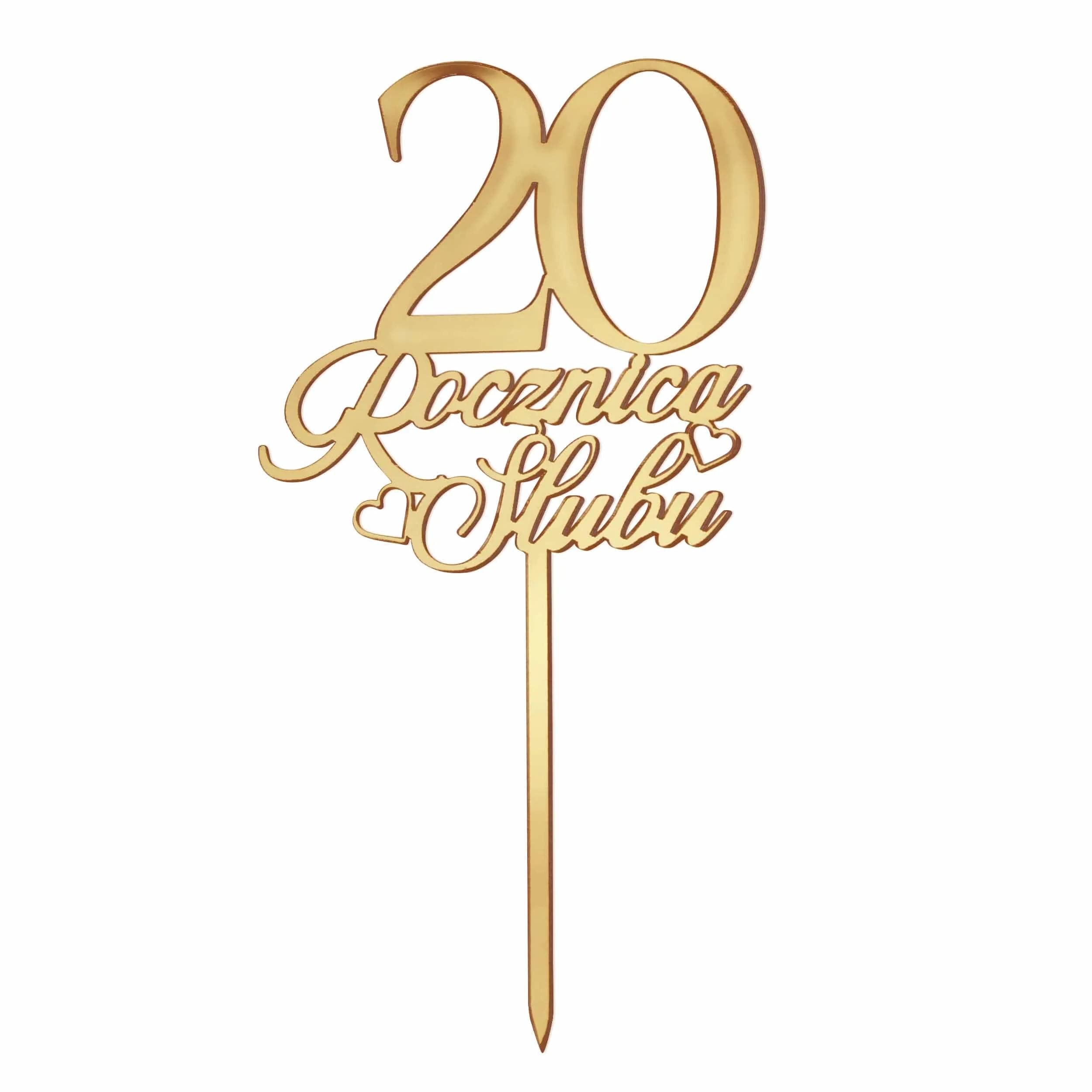 Topper na tort 20 Rocznica Ślubu - 16